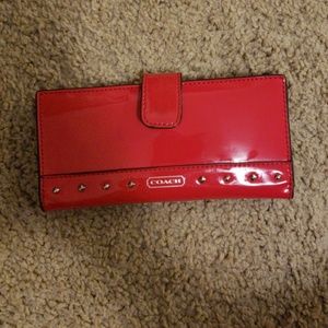 Red Patent Leather Coach Wallet